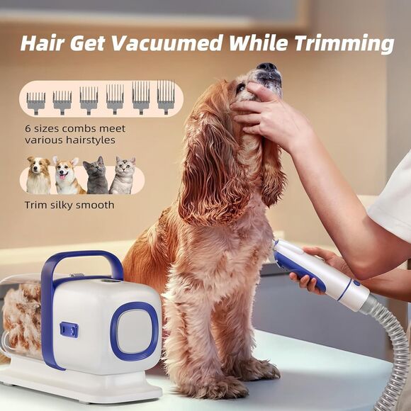 Dog Grooming Kit with Vacuum, All-In-One Pet Grooming Vacuum for Dogs and Cats, - Picture 4 of 15